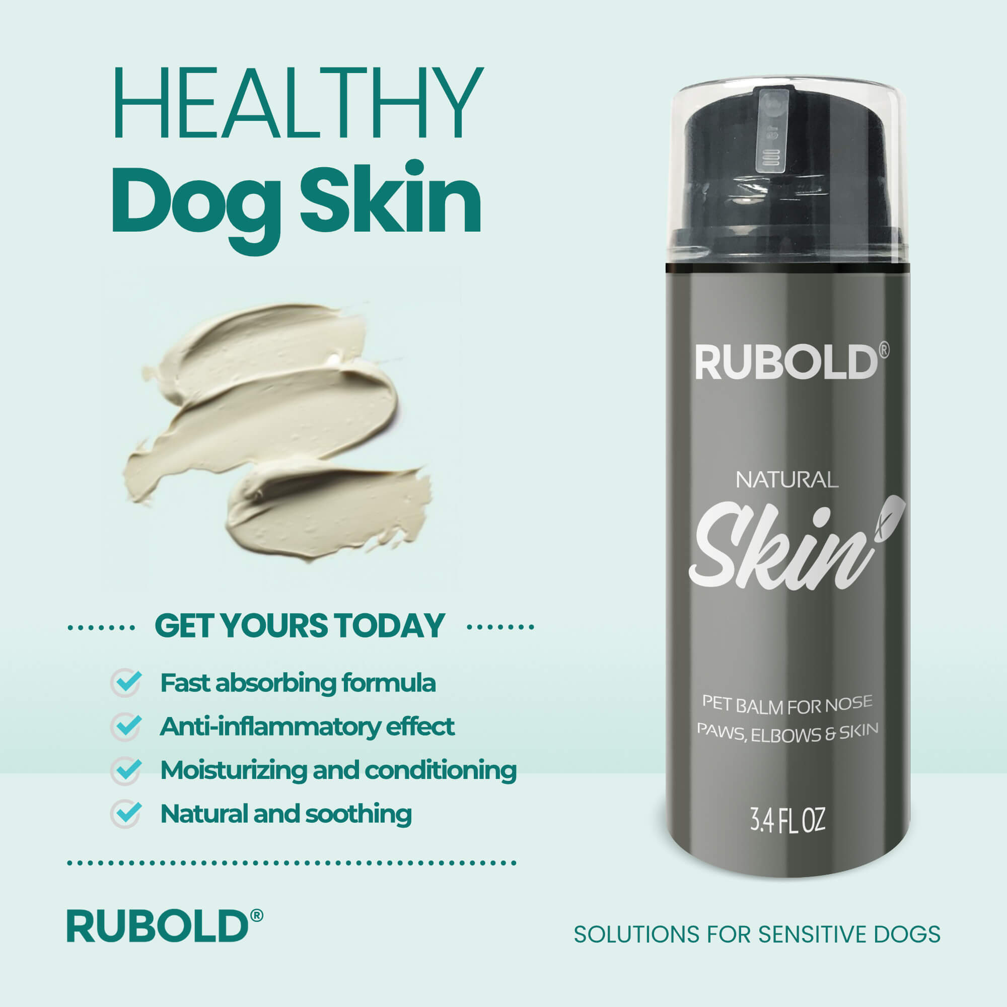 Natural Skin+ Nose and Dog Paw Balm - RUBOLD Dog Products for Pet Parents