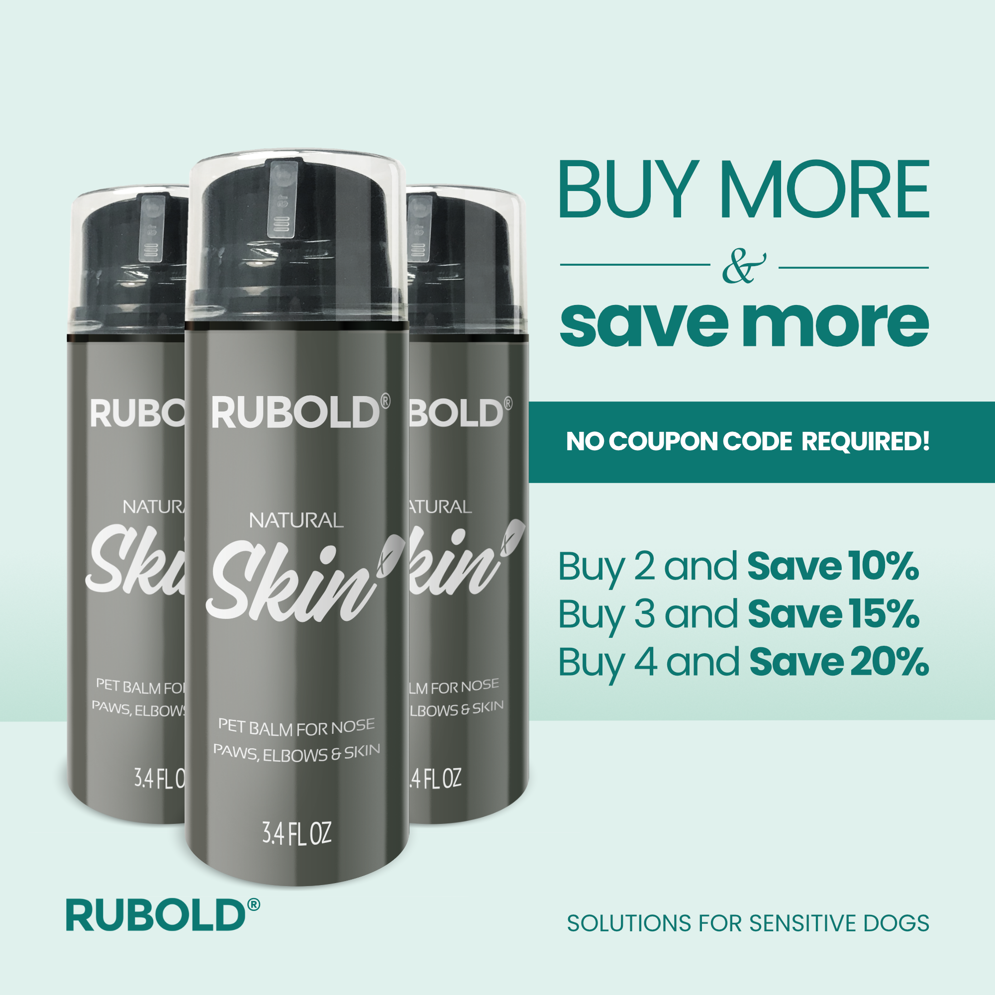 Natural Skin+ Nose and Dog Paw Balm - RUBOLD Dog Products for Pet Parents