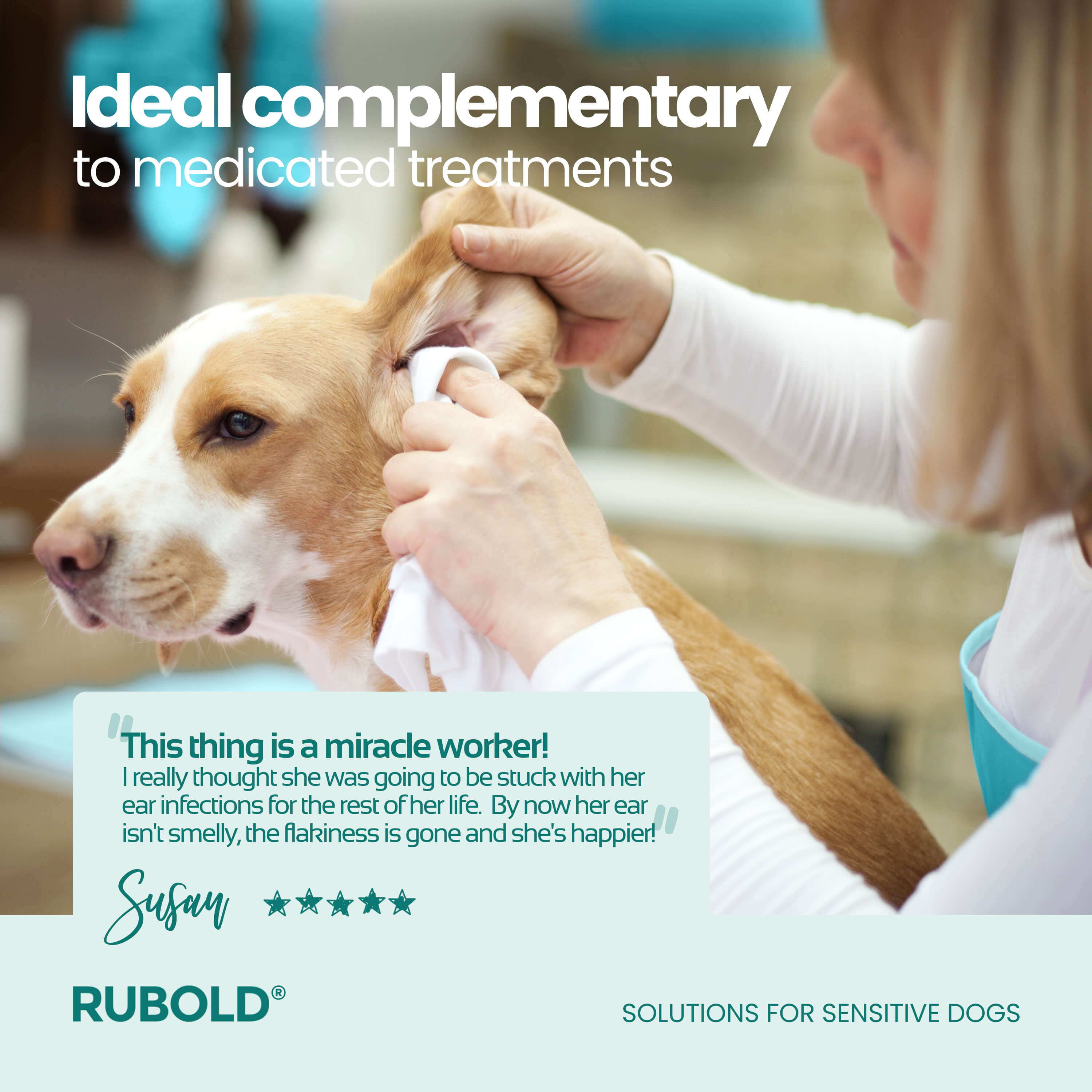 Natural Ear Cleaner for Pets - RUBOLD Dog Products for Pet Parents