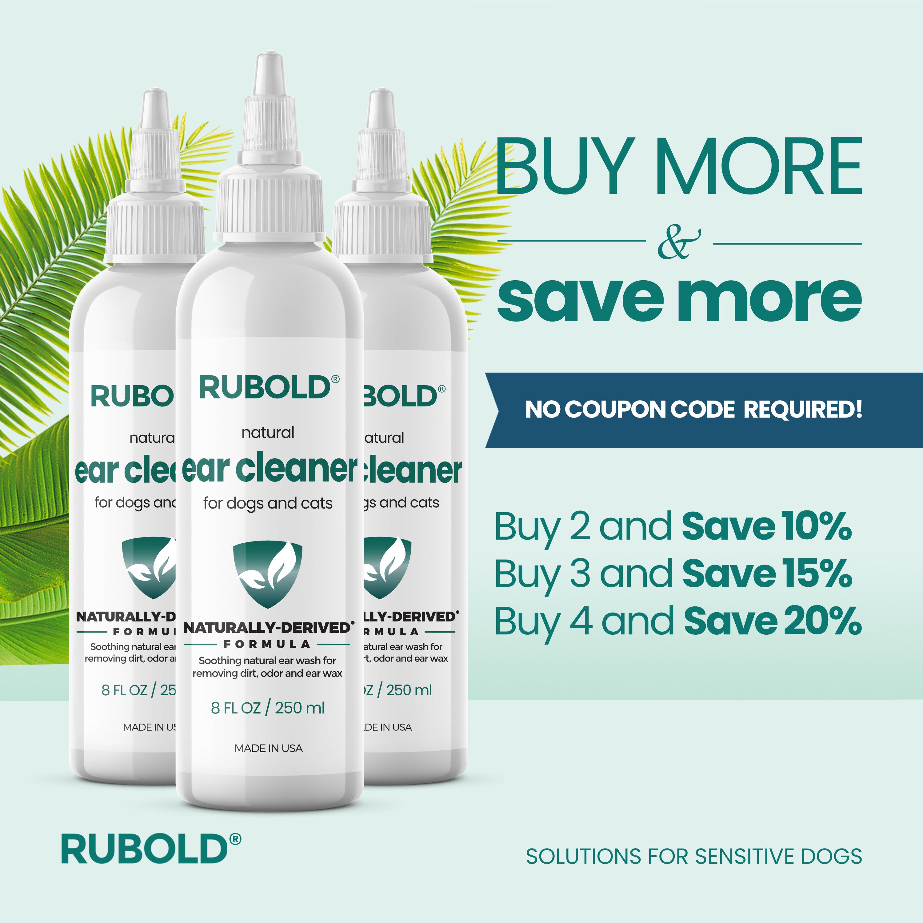 Natural Ear Cleaner for Pets - RUBOLD Dog Products for Pet Parents
