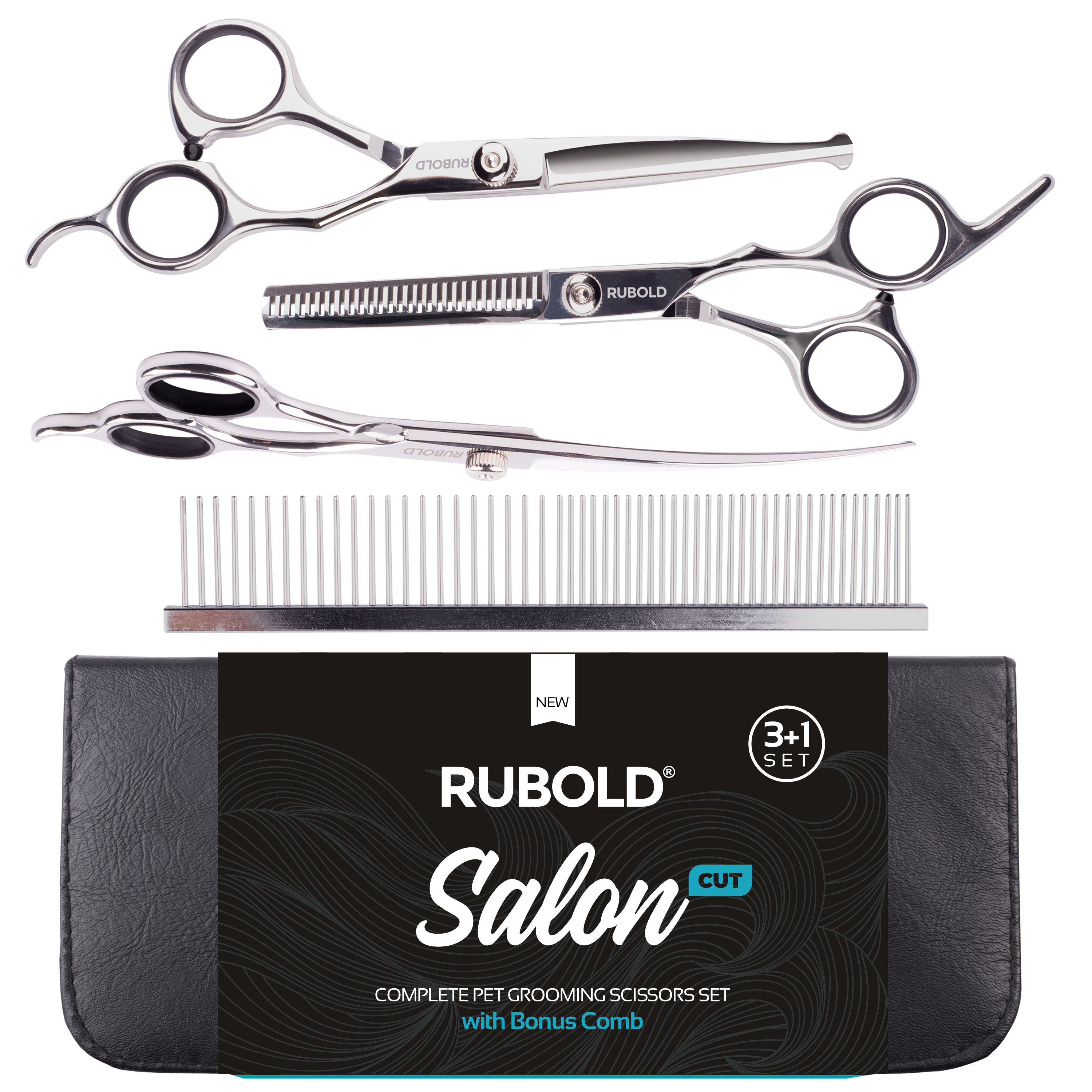 Salon Cut 3+1 Grooming Scissors Set - RUBOLD Dog Products for Pet Parents
